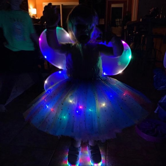 LED Rainbow Sparkle Tutu 4 Layer Light Up Tutu Rainbow Sparkle tutu Fairy Tutu - Picture 11 of 12